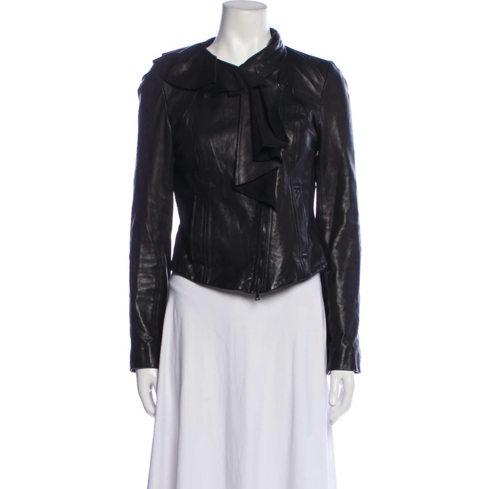 Diana Von Furstenberg leather biker jacket. Pristine condition!